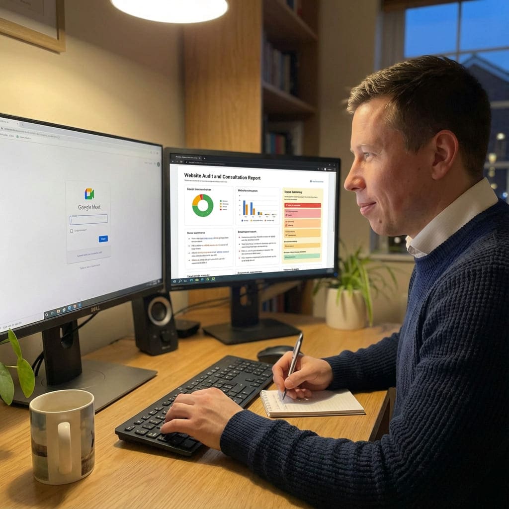 Dan providing consultancy advice to a client